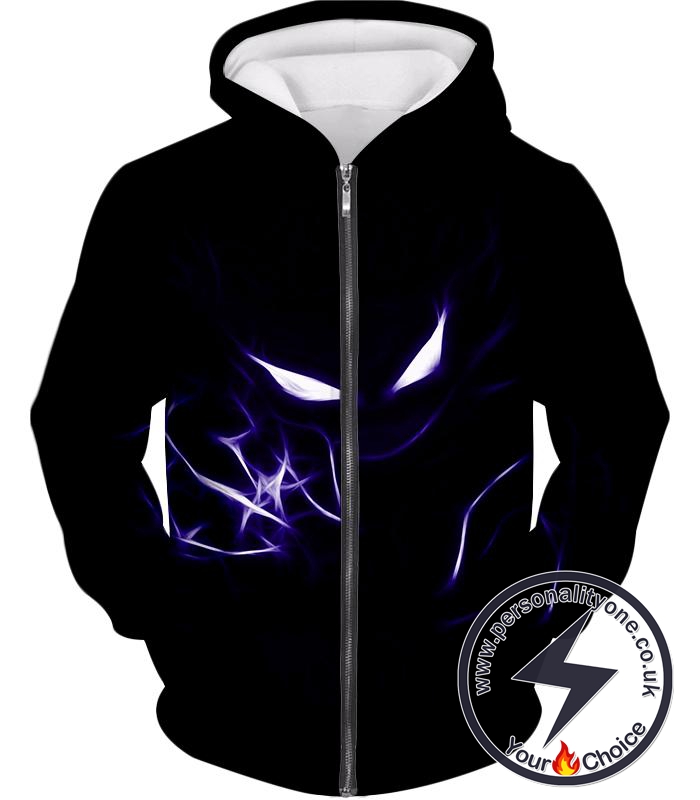 Pokemon Cool Ghost Type Pokemon Haunter Amazing Black Zip Up Hoodie